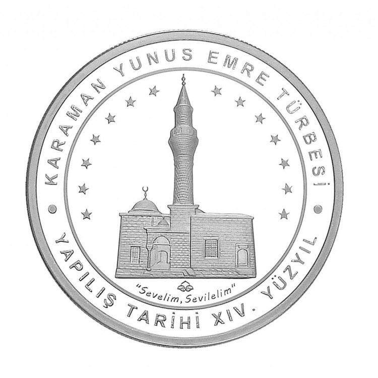 Karaman Yunus Emre Türbesi Gümüş Hatıra Para Çil Sertifikalı 2021 PDA709 Karaman Yunus Emre Türbesi Gümüş Hatıra Para Çil Sertifikalı 2021 PDA709