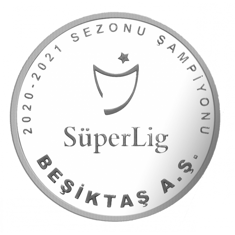 TFF Süperlig 2020-2021 Şampiyonu Beşiktaş Gümüş Hatıra Para Çil Sertifikalı 2021 PDA757 TFF Süperlig 2020-2021 Şampiyonu Beşiktaş Gümüş Hatıra Para Çil Sertifikalı 2021 PDA757