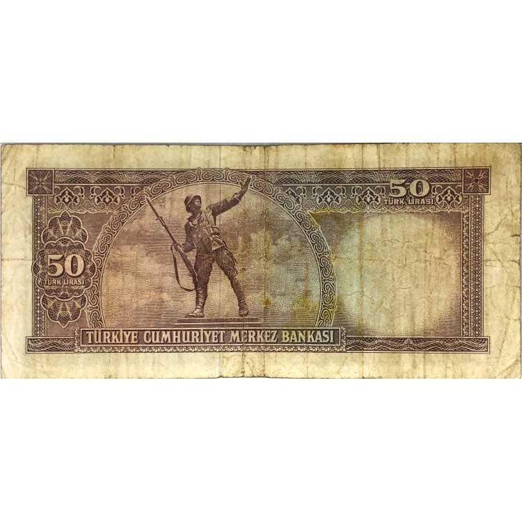 5.Emisyon 6.Tertip 50 Lira Seri:N17-026015 Temiz
