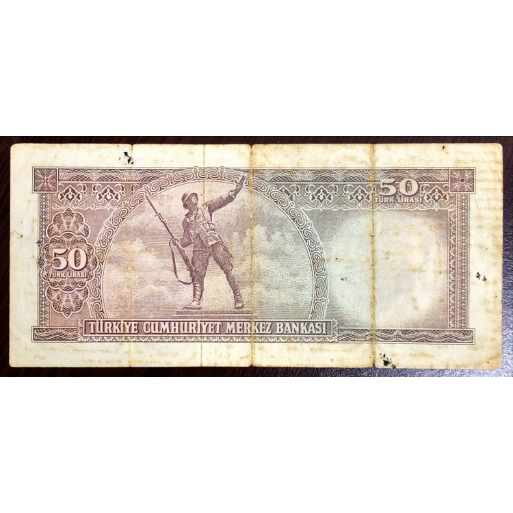 5.Emisyon 7.Tertip 50 Lira Seri:R73-055023 Temiz PDE75