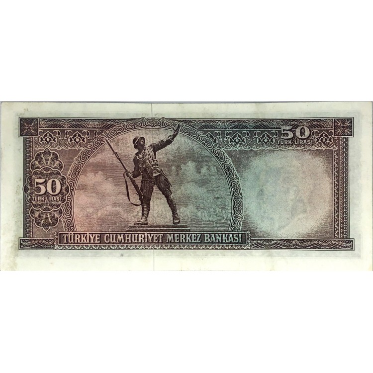 5.Emisyon 7.Tertip 50 Lira Seri:V93-038827 Çilaltı