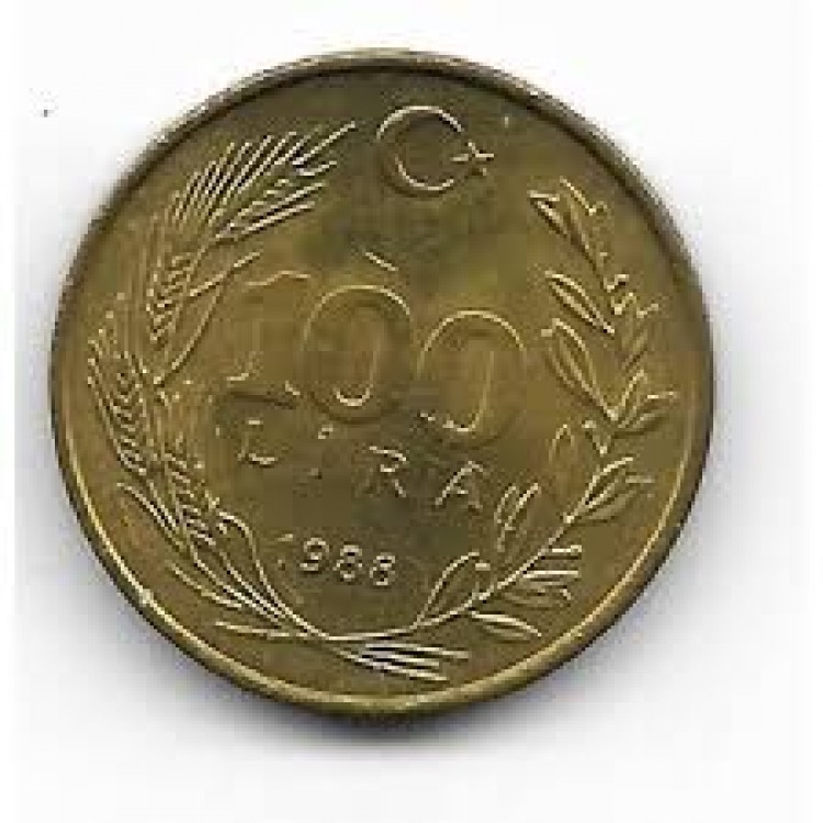 100 Lira 1988 Çil PDB146 Pirinç