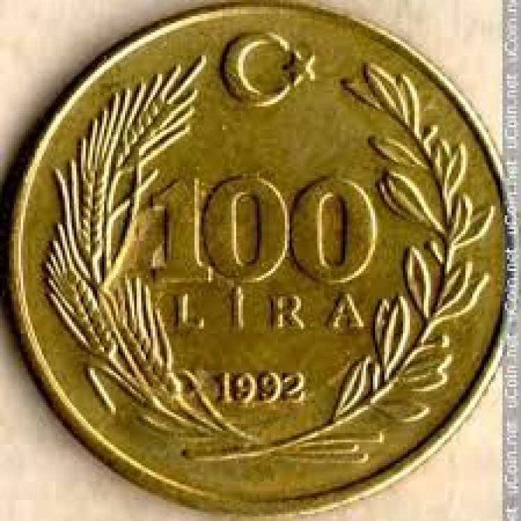 100 Lira 1992 Çil PDB147 Pirinç 100 Lira 1992 Çil PDB147 Pirinç