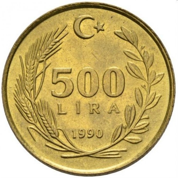 500 Lira 1990 Çil Pirinç PDB150 SeyrekSaç