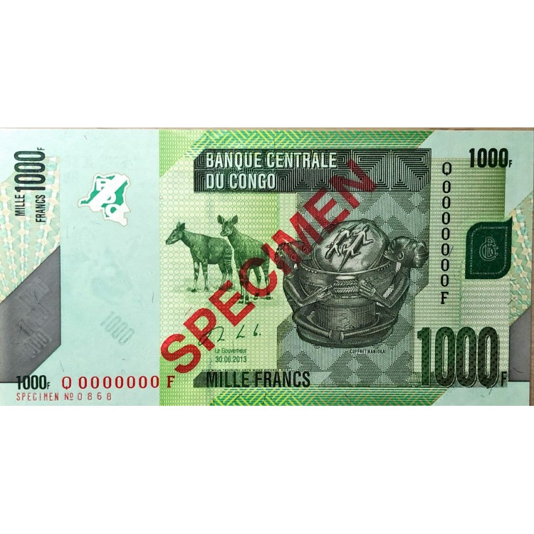 Kongo 1.000 Frank Specimen 2013 Çil 'PDG6'