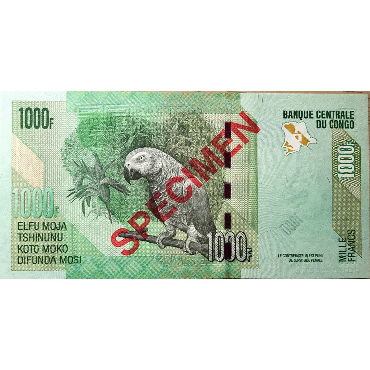 Kongo 1.000 Frank Specimen 2013 Çil 'PDG6'