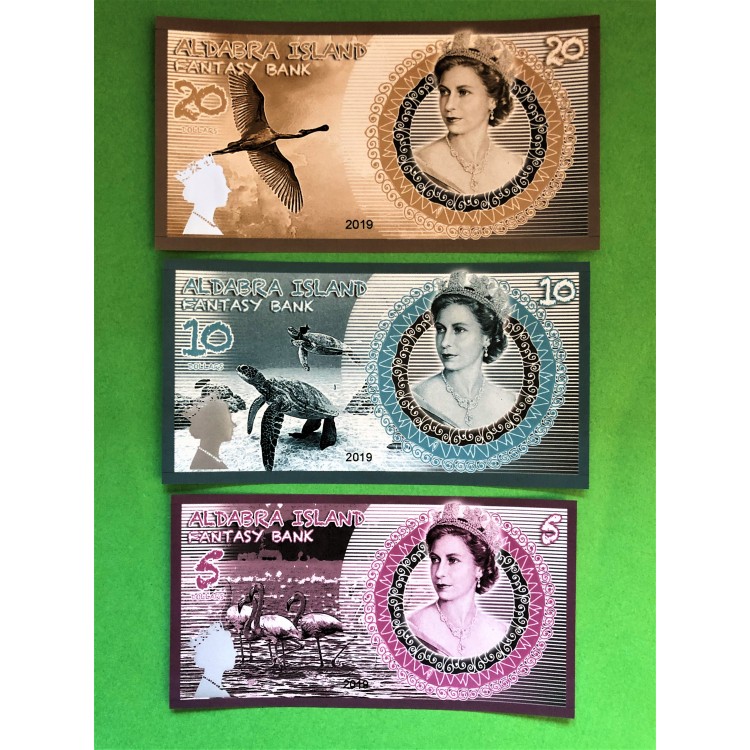 Aldabra Island 5-10-20-50-100-200 Pound Kraliçe Fantezi Set 