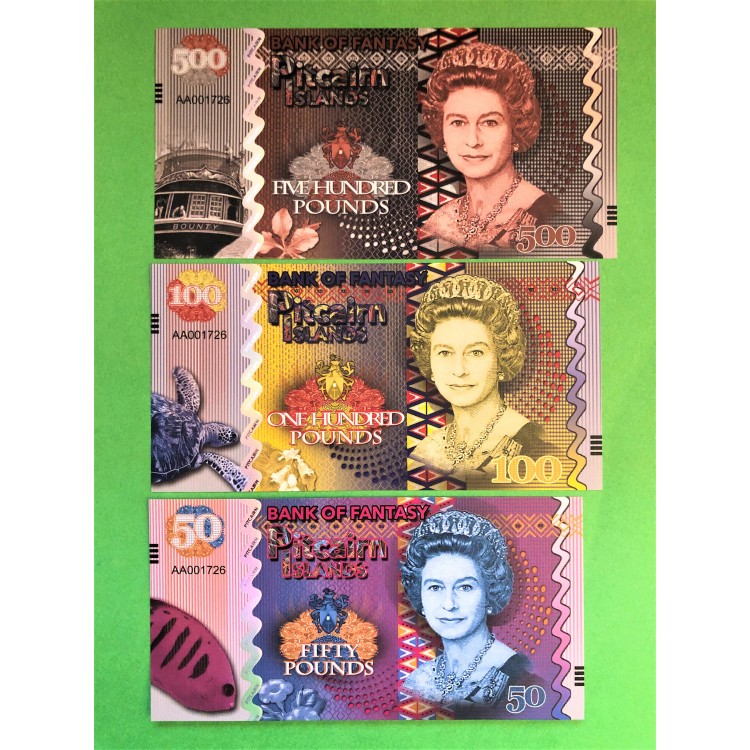 Pitcaim Island 5-10-20-50-100-500 Pound Kraliçe Set
