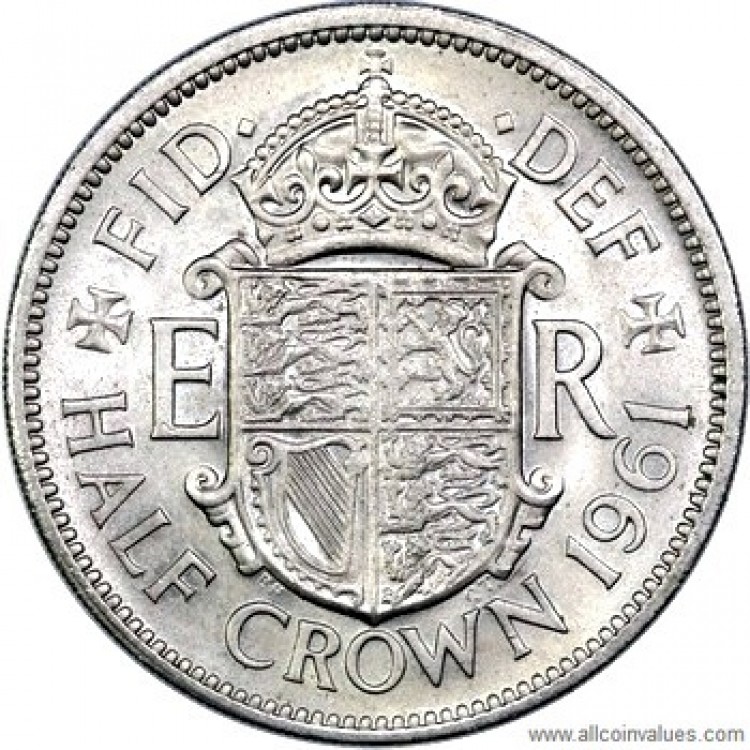 İngiltere (UnitedKingdom) 1/2 Crown 1961 Çil PDA20