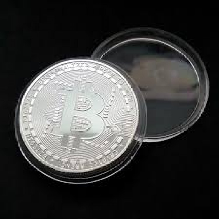 Bitcoin Gümüş Kaplama Madalyon PDC7