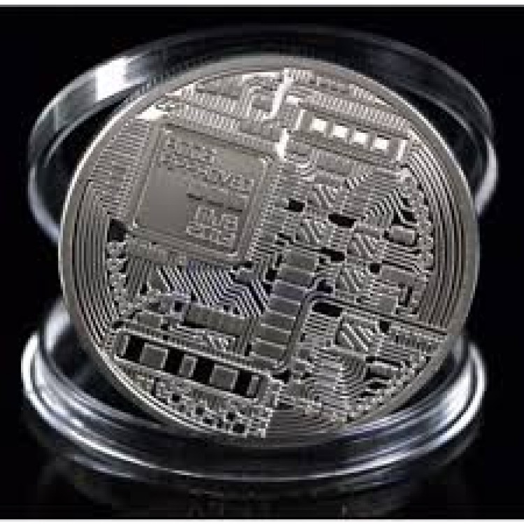 Bitcoin Gümüş Kaplama Madalyon PDC7
