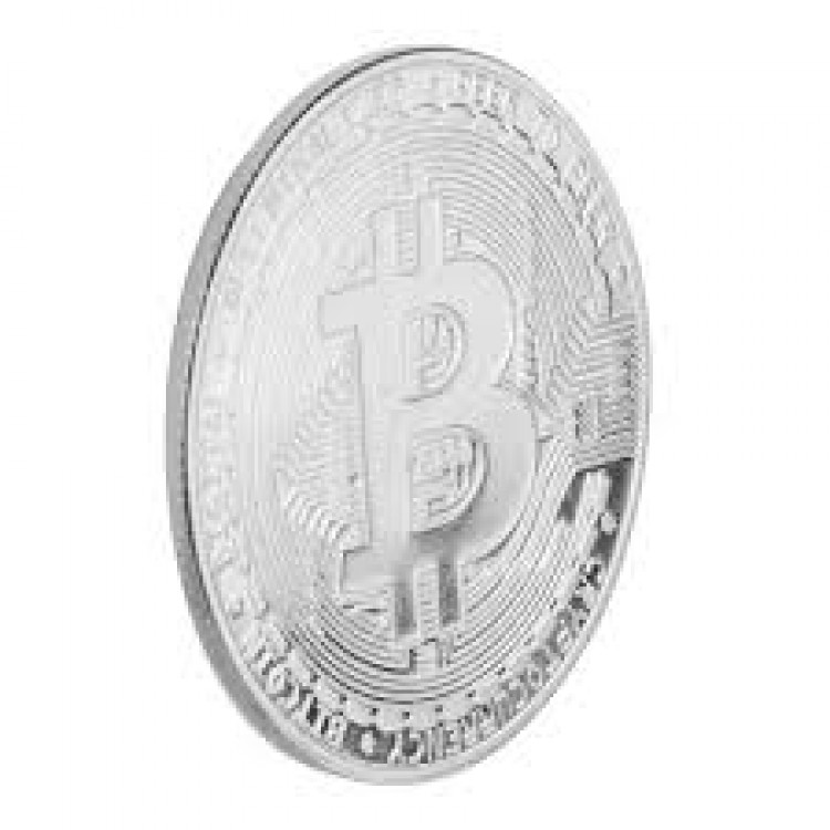 Bitcoin Gümüş Kaplama Madalyon PDC7