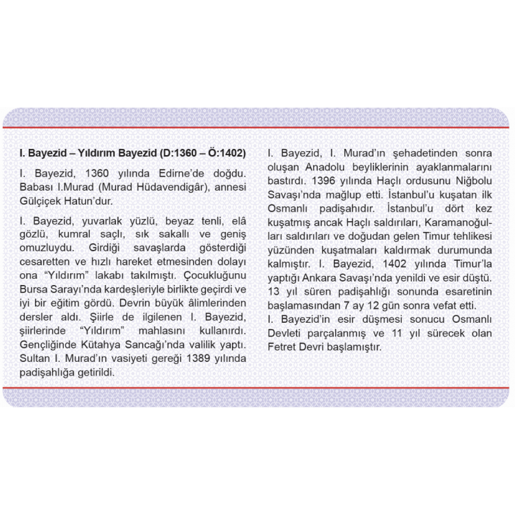1.Bayezid (Yıldırım) Gümüş Hatıra Para Çil Sertifikalı 2021 Padişahlar Seri No:4