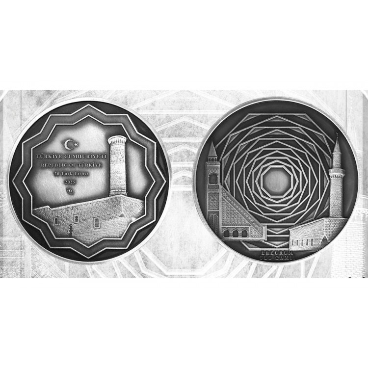 Erzurum Ulu Camii Gümüş Hatıra Para Çil Sertifikalı Okside 2025