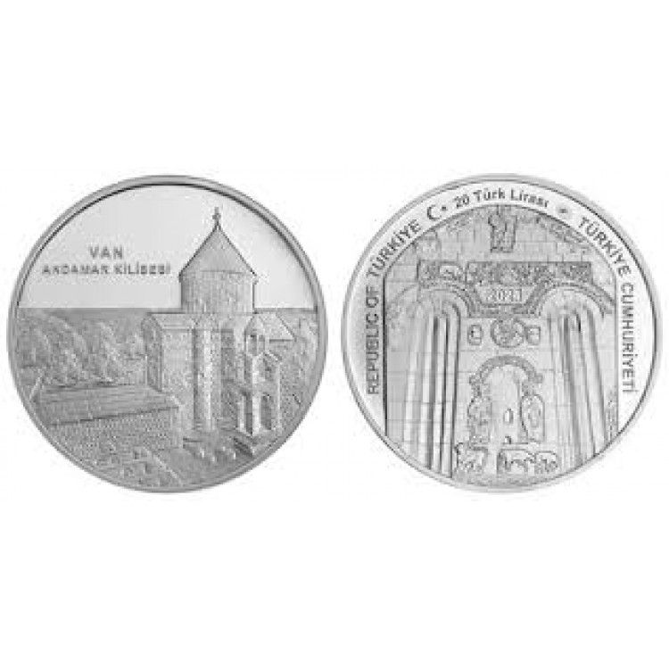 Van Akdamar Kilisesi Gümüş Hatıra Para Çil Sertifikalı 2024