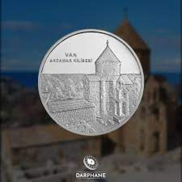 Van Akdamar Kilisesi Gümüş Hatıra Para Çil Sertifikalı 2024