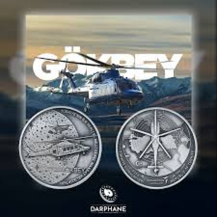T625 Gökbey Genel Maksat Helikopteri Gümüş Hatıra Para Çil Sertifikalı 2025 T625 Gökbey Genel Maksat Helikopteri Gümüş Hatıra Para Çil Sertifikalı 2025