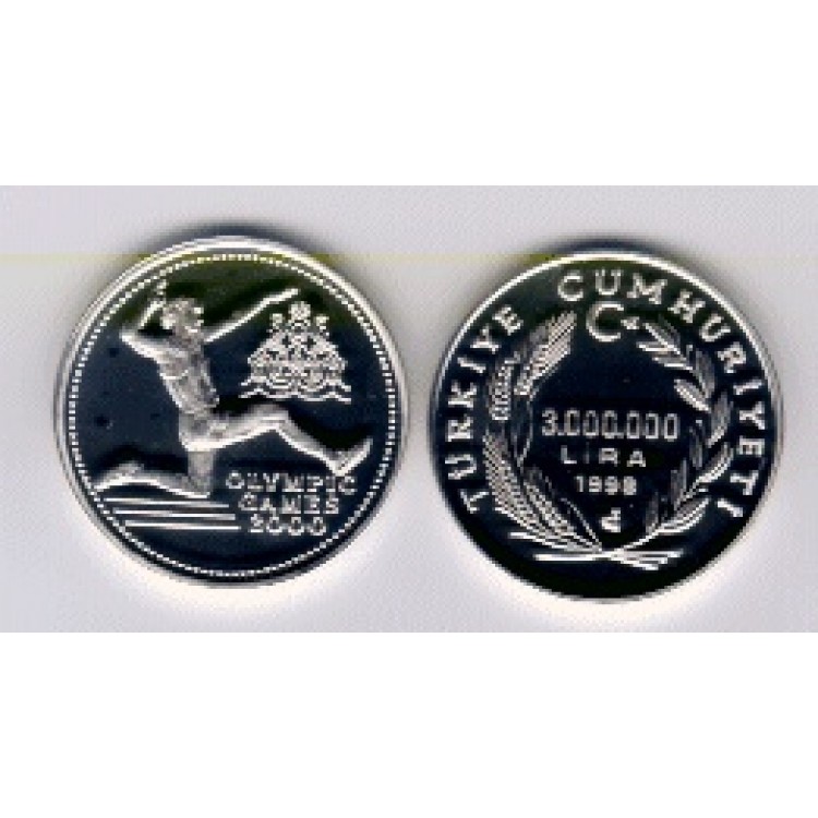 2000 Sydney Olimpiyat Oyunları Gümüş Hatıra Para (Uzun Atlama ) Çil Sertifikalı 1998 2000 Sydney Olimpiyat Oyunları Gümüş Hatıra Para (Uzun Atlama ) Çil Sertifikalı 1998