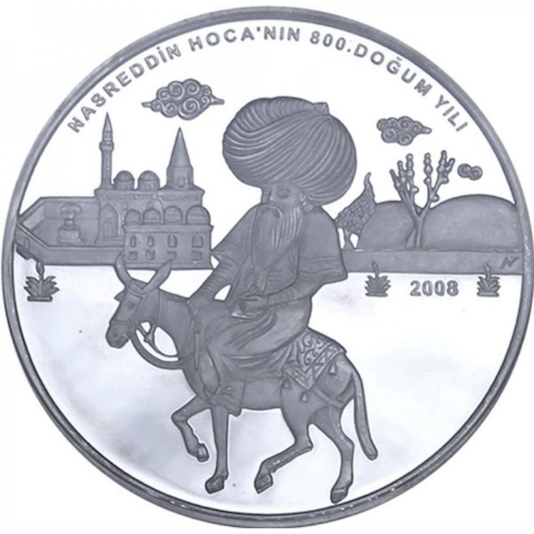 Nasreddin Hoca'nın 800.Doğum Yılı Gümüş Hatıra Para Çil Sertifikalı 2009
