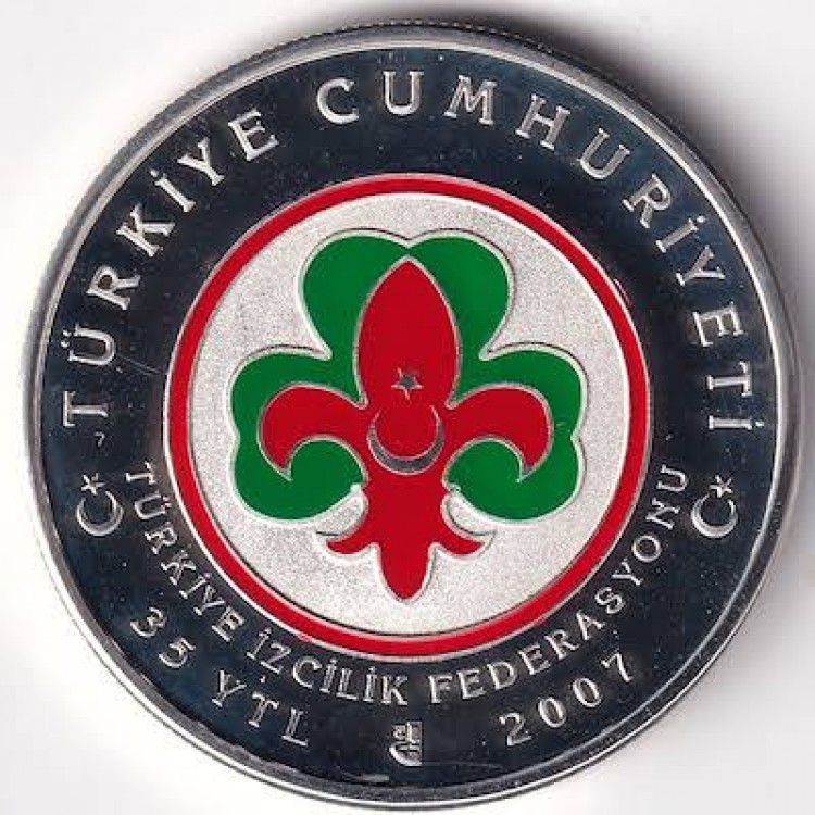 Dünya İzciliği 100.Yıl Mineli Gümüş Hatıra Para Çil Sertifikalı 2007 
