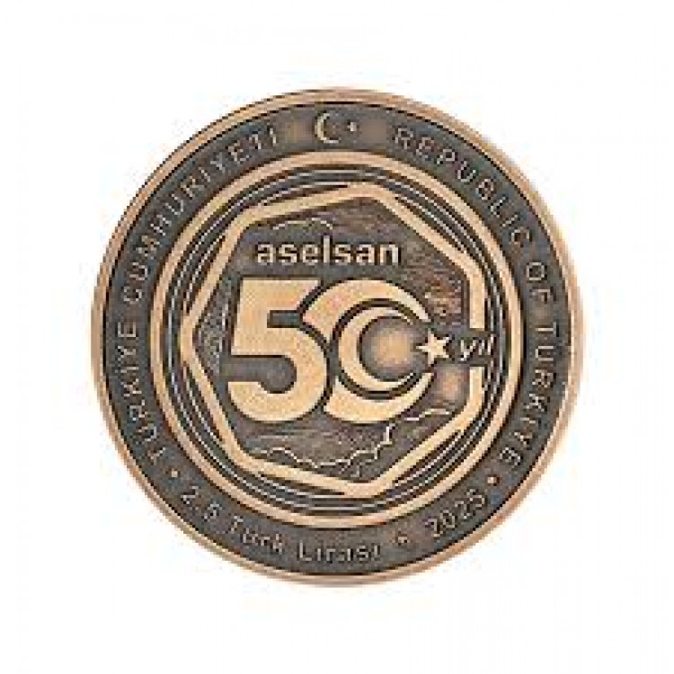 Aselsan'ın Kuruluşunun 50.Yılı Bronz Hatıra Para Çil Sertifikalı 2025