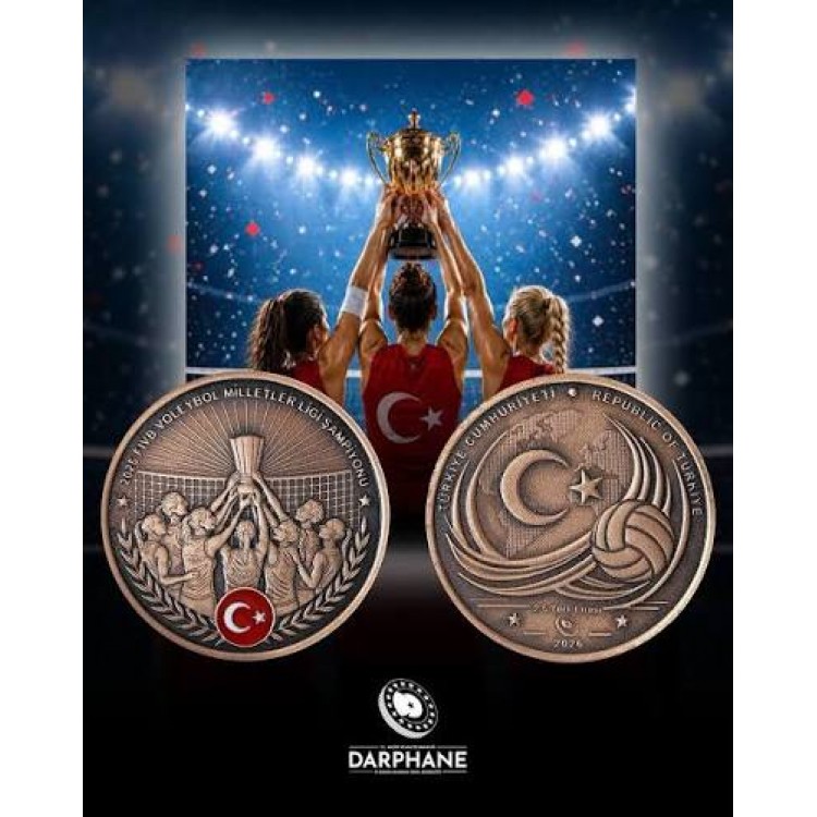 2026 FIVB Voleybol Milletler Ligi Şampiyonluğu Bronz Hatıra Para Çil Sertifikalı 2026