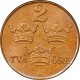 İsveç 2 Öre 1950 Bronz Çil PDB27